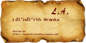 Lénárth Aranka névjegykártya