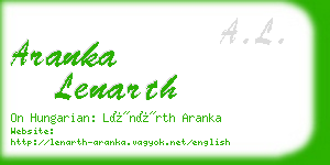 aranka lenarth business card